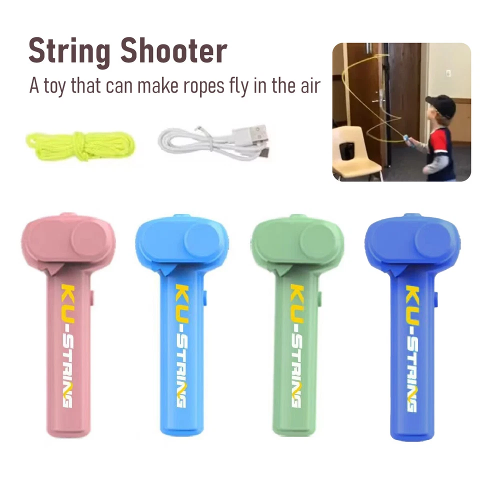 Lasso String Shooter Loop Toy Handheld Zip Rope Launcher Propeller+Gift