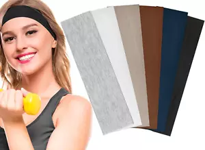 6 Pack Headbands for Women'S Hair,Yoga Headband Sports Headbands Thick Headbands - Picture 1 of 12