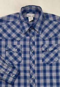 Wrangler Wrancher Pearl Snap Western Shirt Mens XL Plaid Long Sleeve Cowboy Work - Picture 1 of 8