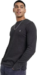 Polo Ralph Lauren Waffle Knit Thermal Shirt Men's Sz 2XL-Big Black Heather - Picture 1 of 2
