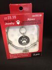 New In Box Pet and Me Jewelry Bracelet and Collar Charm  Silver Fur Baby