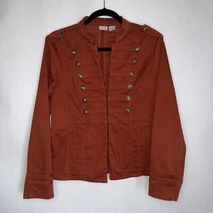 Chico’s Women’s Structured Sateen Military Jacket Rust Orange Size 4/6 - Bild 1 von 5
