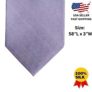 MSRP$29.50! EDWARDS Classic MINI-MESH WOVEN 100% lavender Silk Men's Tie Necktie - Picture 1 of 2