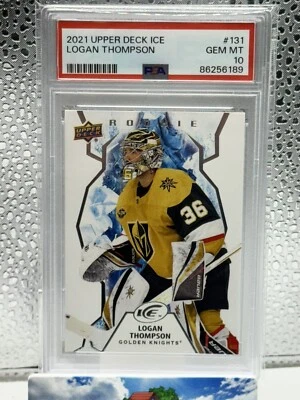2021-22 Upper Deck Ice Logan Thompson PSA 10 Vegas Golden Knights - Image 1 of 2