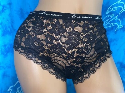 NWOT XOXO Sexy Sheer Black Floral Super Soft Nylon Lace Hipster Panties 2X - Image 1 of 3
