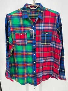 Polo Ralph Lauren Men Shirt 2XL Multicolor Long Sleeve Flannel Plaid Classic Fit - Picture 1 of 5