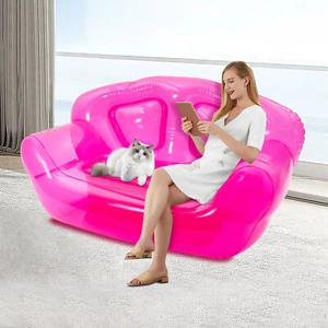 Sofá inflable PVC asiento de sofá atornillable portátil silla para 2 personas carga 180-200 kg - Imagen 1 de 13