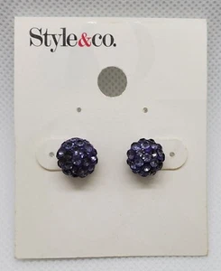 Style & Co Purple Bead Earrings - Picture 1 of 3