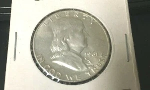 1961-D Franklin Half Dollar Silver Half Dollar 1961 D Sharp Coin Inventory #355A - Picture 1 of 2