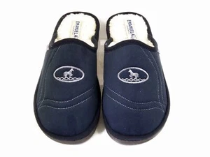 Pantofole Uomo invernali in Alcantara Blu Fodera Lana EMANUELA - Imagen 1 de 5