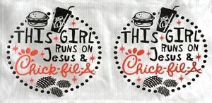 VINYL WINDOW DECAL - THIS GIRL RUNS ON JESUS -GREAT FOR CAR OR COMPUTER - Picture 1 of 2