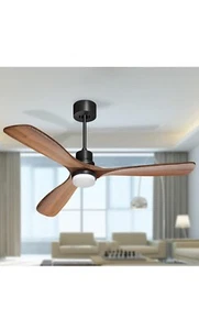 Obabala 60 '' Ceiling Fan with Light Remote Control Modern 3 Wood Blade Ceiling - Picture 1 of 11