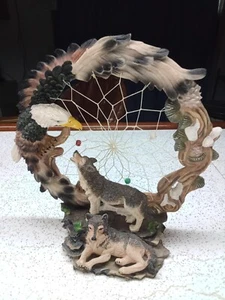 11 Zoll Native American Traumfänger Wölfe mit Adler - Bild 1 von 3