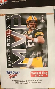 Green Bay Packer NFL Football 27" X 37" Banner Flag NIP NEW #12 MVP Aaron Rogers - Picture 1 of 2