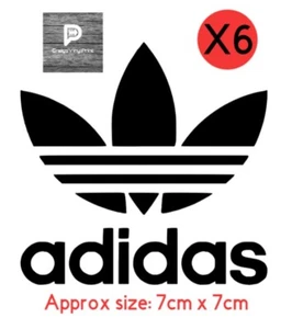 6 X Adidas Vinyl Logo Decal Sticker for, car laptop phone glass cup - Picture 1 of 9