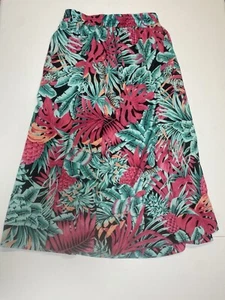 Joanna Tropical Skirt Vtg Peasant M Flowers Resort Vacation Beach Floral Lilly - Picture 1 of 9