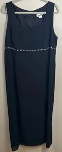 Vestido Largo Formal Vintage Cintura Imperio Estrás Negro After Dark Talla 20W - Imagen 1 de 8