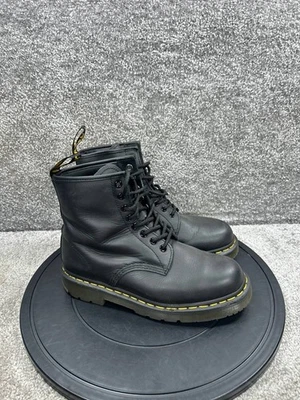 Dr Martens Boots Mens Size 8 Us 1460 Slip Resistant Soft Toe Work Black Leather - Image 1 of 4