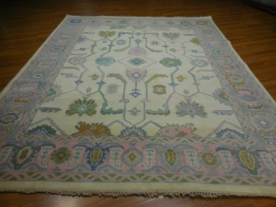 Turkish Oushak Rug,Modern Multicolored Area Rug,Handmade Bohemian Rug 8x10 Ft - Image 1 of 4