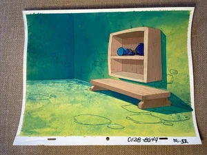 I Puffi animazione cel SFONDO produzione anni 80 arte vintage cartoni animati gargamella MT - Foto 1 di 1