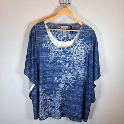 Туника Liz & me for Catherines рукав с синими крыльями размер 3XP 26/28WP миниатюрные стразы - Изображение 1 из 4