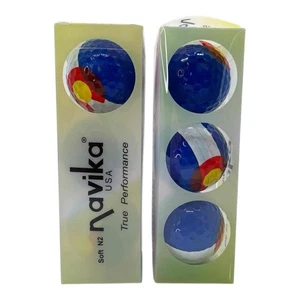 2 nuevas pelotas de golf Navika Soft N2 True Performance COLORADO FLAG (6 en total) - Imagen 1 de 3