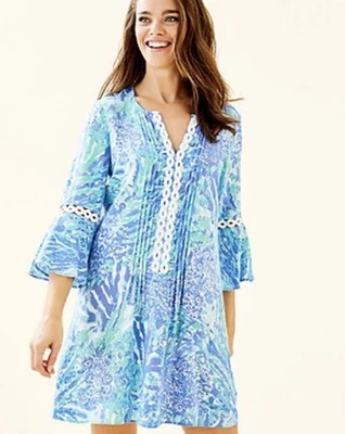 Lilly Pulitzer Hollie Tunic Dress Womens Small Blue Haven Hey Hey Soleil Resort - Image 1 of 4