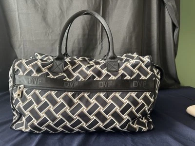 Diane Von Furstenberg For Target Vintage Weave Black Weekender Bag DVF - Image 1 of 4