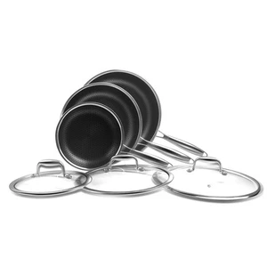 6-teiliges Bratpfannenset, 8, 10 und 12 Zoll Bratpfannen, Hybrid Antihaft 18/10... - Bild 1 von 7