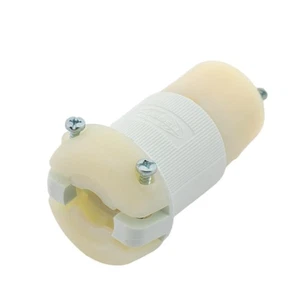 Hubbell ALL WHITE Twist Turn Locking Connector Insulgrip L5-20R 20A 125V HBL2313 - Picture 1 of 5