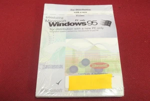 Microsoft Windows 95 Full Operating System CD and ManuaL W/ COA Sealed - Picture 1 of 3