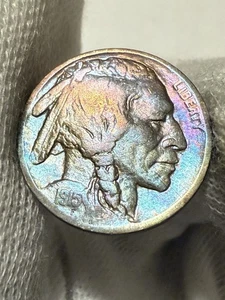 1915 P 5c Buffalo Nickel Xf+ Lustrous Mint Early Date Toned Nice Color WOW - Picture 1 of 2