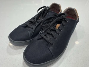 OluKai Lae'Ahi Li Men's Canvas LaceUp Shoes Black / Black Size 10.5 US MSRP $140 - Picture 1 of 13