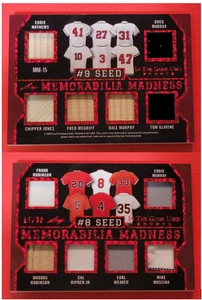 Cal Ripken JERSEY CARD #14/30 Chipper Jones GREG MADDUX BROOKS ROBINSON BAT - Picture 1 of 4
