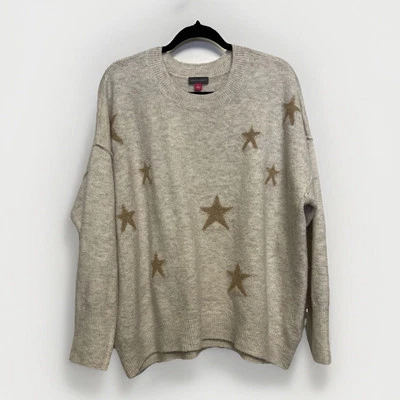 Suéter Vince Camuto Ovrszd Hombro Caído Avena Con Patrón de Estrellas Talla L Usado en Excelente Condición Foto 1 de 4