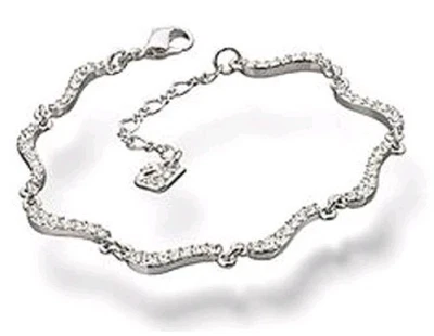 Swarovski swan crystal Tennis Bracelet sparkle pave links metal 8 inch/20 cm  - Image 1 of 4