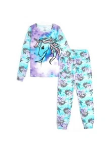 NWT 2-Piece Girls Size 14 Soft Long Sleeve Top & Pants Pajama UNICORN Pajamas - Picture 1 of 2