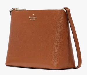 Borsa a tracolla Kate Spade Leila borsa in pelle marrone ciottolato KG464 $299 vendita al dettaglio F - Foto 1 di 5
