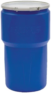14 Gallon Plastic Drum with Lid, Metal Lever-Lock, 26.5"X15", Open Head Lab Pack - Picture 1 of 8