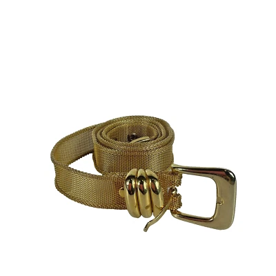 Cinturón de malla metálica dorado y2k vintage años 90*talla grande-XL en largo) pulgadas de ancho usado en excelente estado Foto 1 de 4