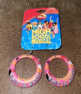 Disney High School Musical Pink Hoop Earrings ~ NEW - Picture 1 of 2