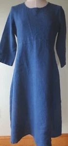FLAX Designs Linen Dress S & M & L NWT Dashing Dress BLUE - Picture 1 of 8