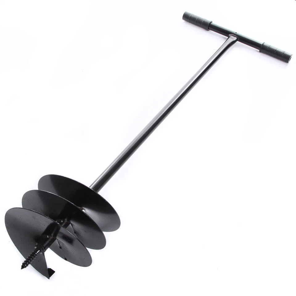 Handbohrer Erdbohrer Erdlochbohrer Pflanzbohrer Pfahl Loch schwarz 200mm - Bild 1 von 1