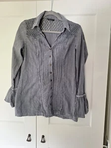 Distressed Grey Women's Shirt - Picture 1 of 5