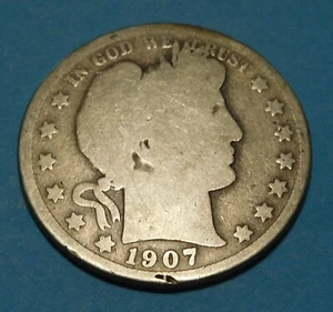 1907-d BARBER HALF DOLLAR - SILVER - Picture 1 of 2