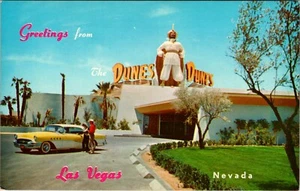GREETINGS FROM LAS VEGAS NEVADA DUNES HOTEL VINTAGE POSTCARD VIEW - Picture 1 of 2