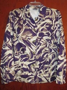 Additions Chicos 1 TanPurplCream Jacket Undrarms21" Slv23" Lngt25" Ret$89 FALL! - Picture 1 of 8