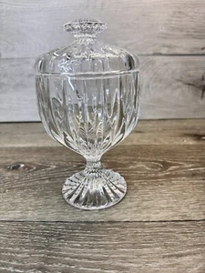 Beautiful Mikasa Park Lane Crystal Footed Candy Dish & Lid 7” Tall - Picture 1 of 10