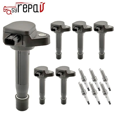 6X Ignition Coils+Spark Plugs for 2009-2015 Honda Pilot Odyssey Acura Ridgeline - Image 1 of 4