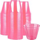 9 OZ Smoothie Cups Pink Plastic Party Cup Milkshake Glass Tumblers 100 PCS